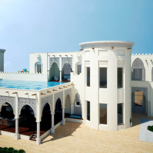 Sheikh Thamer Althani Villa Jabal Fuwairit Beach Back View