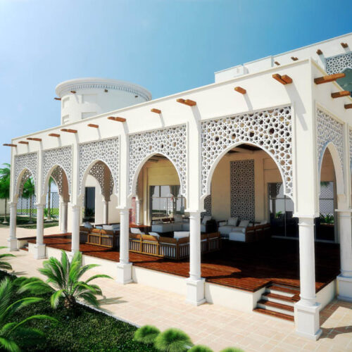 Sheikh Thamer Althani Villa Jabal Fuwairit Beach Back View
